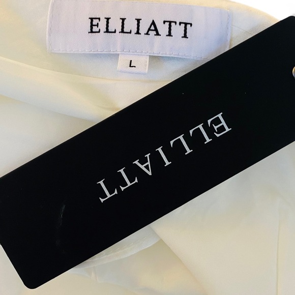 ELLIATT NEW Cassini Satin Formal One Shoulder Midi Dress in Ivory Size L - Picture 11 of 11